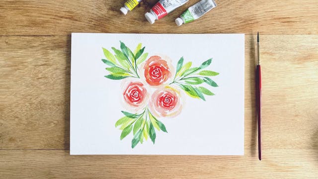 Roses & Leaves - Brush Strokes