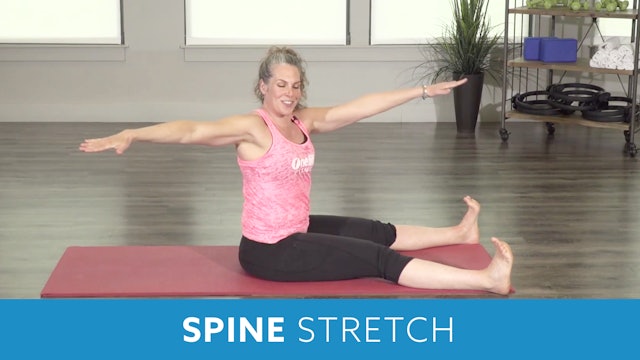 Pilates Spine Stretch Forward through Saw with Juli