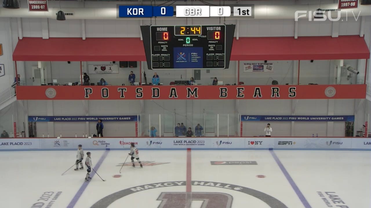 GBR v KOR (M) Ice Hockey Qualifiers Lake Placid 2023 FISU Games