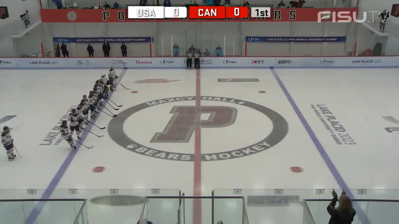 CAN v USA (W) Ice Hockey Qualifiers Lake Placid 2023 FISU Games