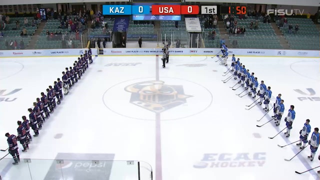 USA v KAZ - (M) Ice Hockey Qualifiers - Lake Placid 2023 FISU Games