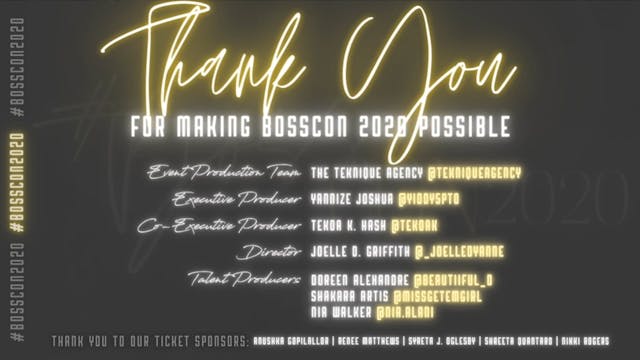 #BossCon2020 Team Credits