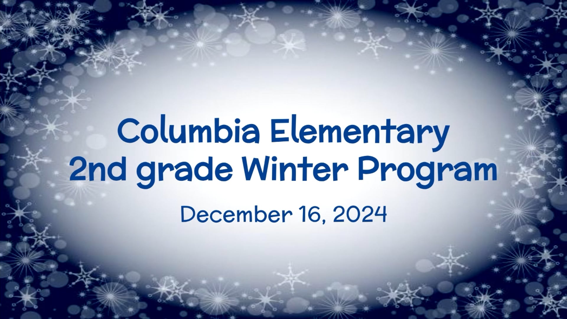 Columbia Elementary 2nd grade Winter Program 
