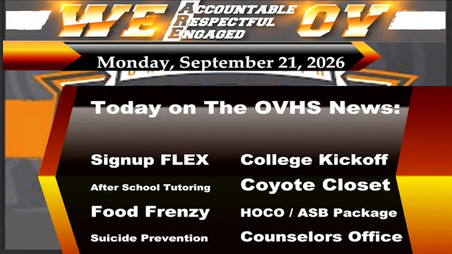 09/21/26 OVHS News