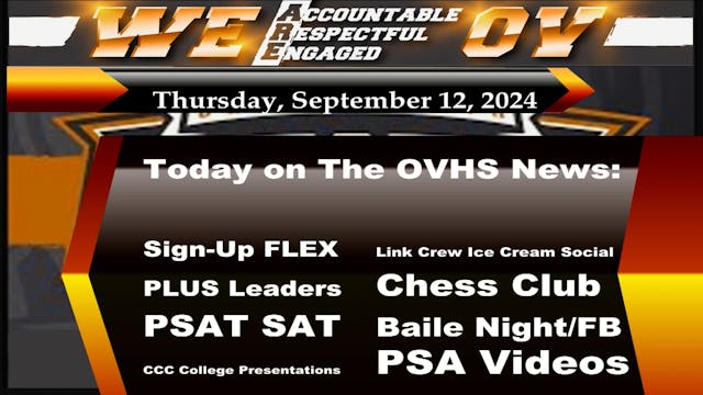 OVHS News 09/12/24