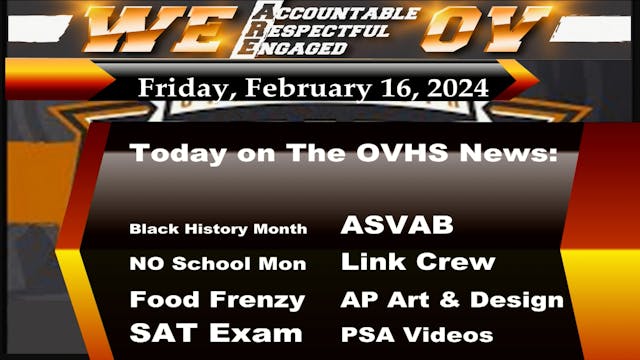 OVHS News - 2/16/24