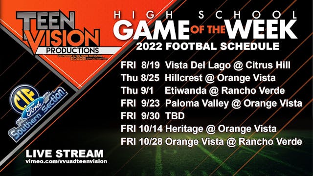 9/1/22 HS Football Rancho Verde vs Et...