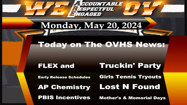 OVHS News - 05/20/2024