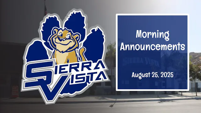 08/25/25 SVES - Morning Announcements