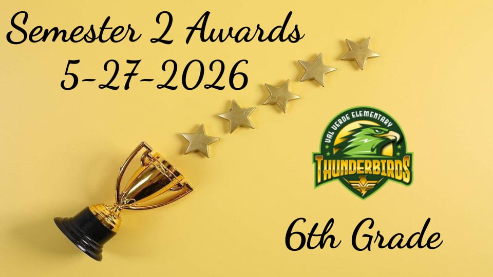 VVES 6th grade Semester 2 Awards 2026