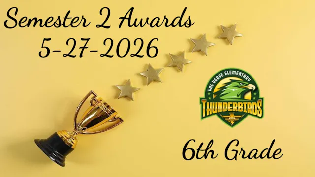 VVES 6th grade Semester 2 Awards 2026