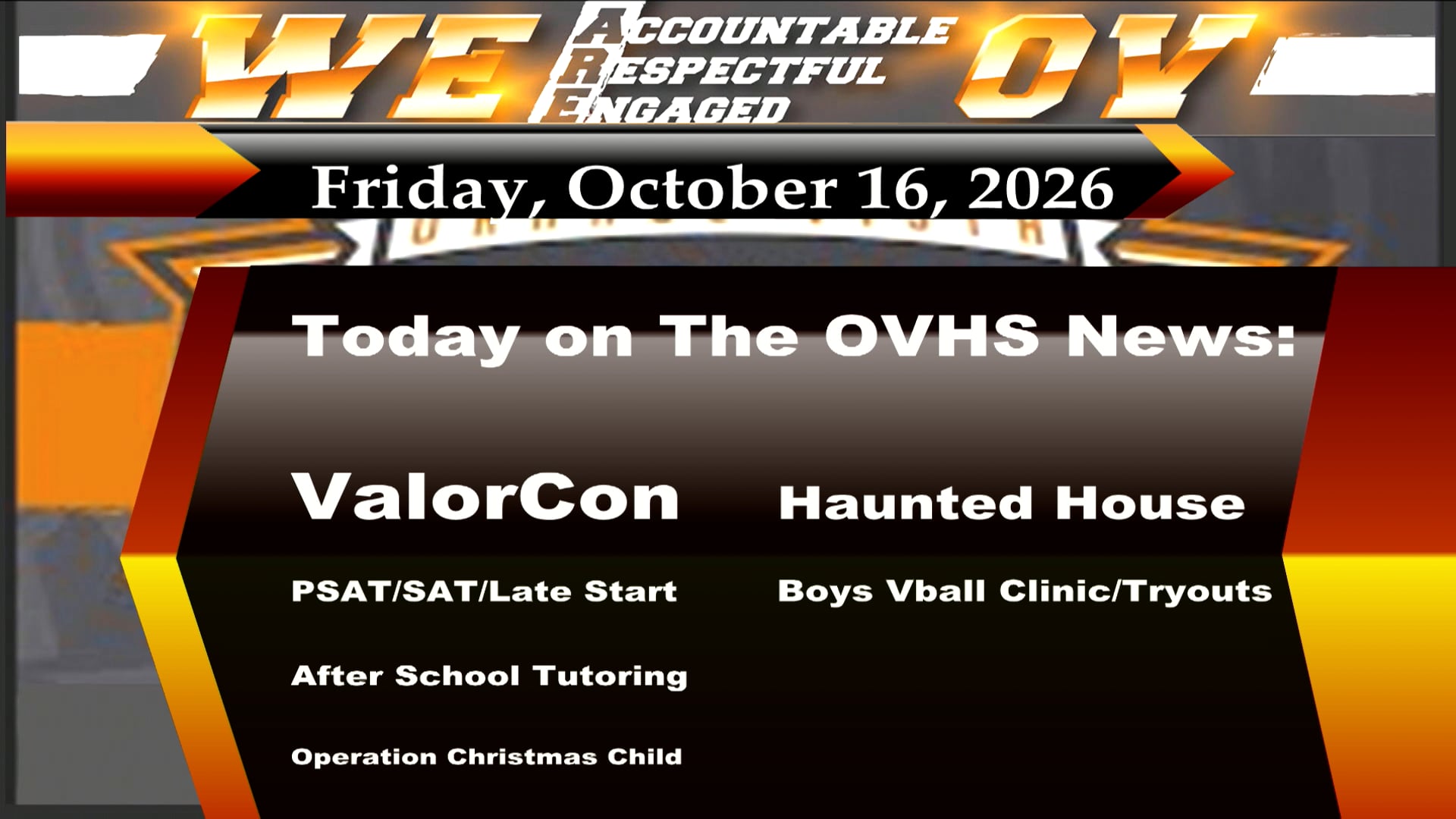 10/16/26 OVHS News