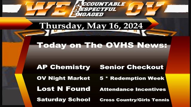 OVHS News - 05/16/2024