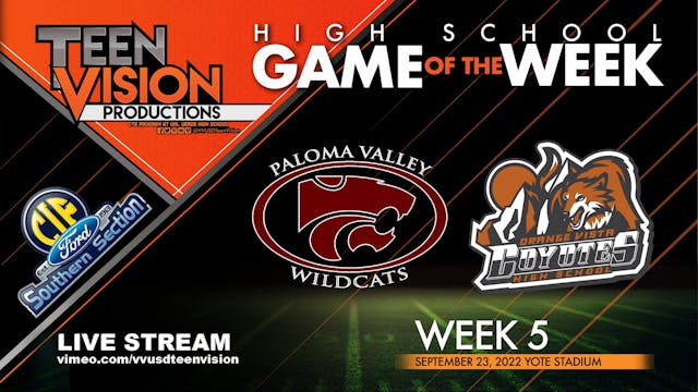9/23/22 HS Football Paloma Valley vs ...