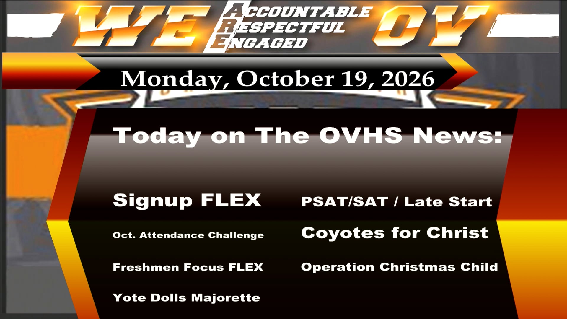 10/19/26 OVHS News