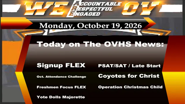 10/19/26 OVHS News