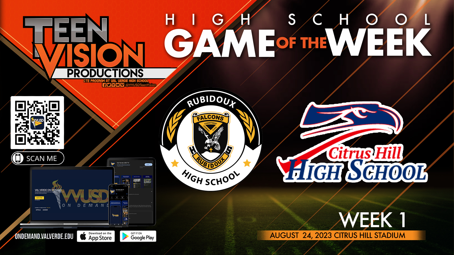 8/24/23 HS Football Citrus Hill vs Rubidoux HS