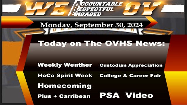 OVHS News  09/30/2024