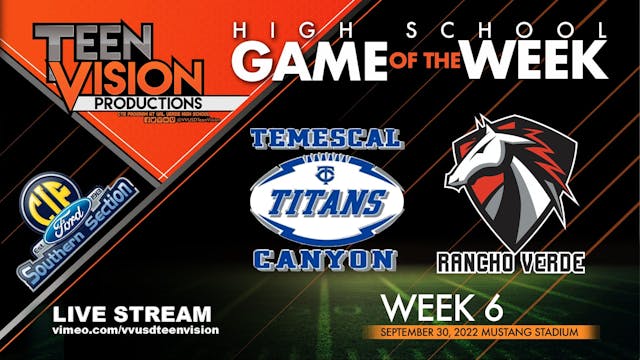 9/30/22 HS Football Rancho Verde vs T...