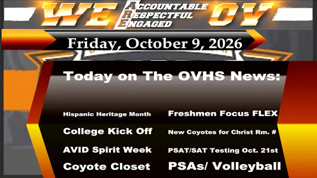 10/09/26 OVHS News