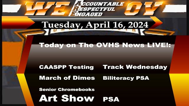 OVHS News - 04/16/2024