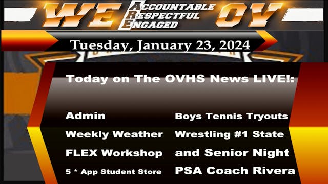 OVHS News 1/23/2024