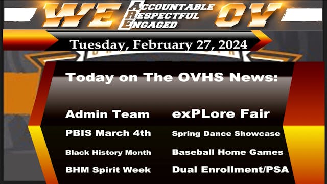 OVHS News - 2/27/2024