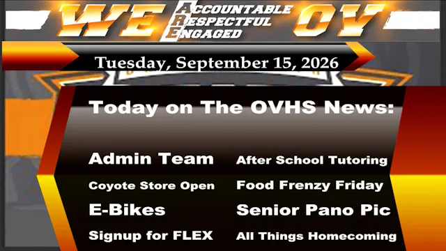 09/22/26 OVHS News