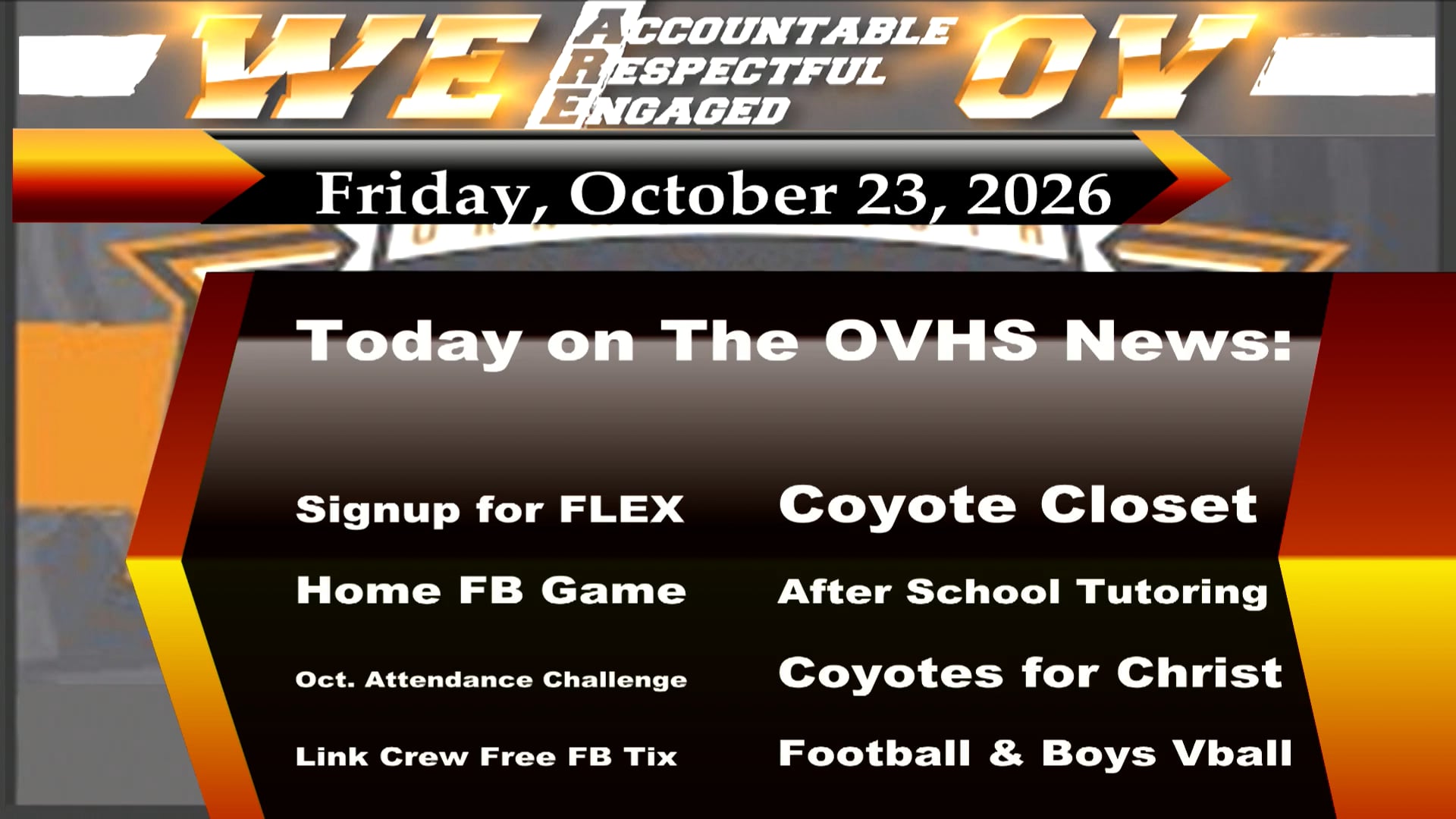 10/23/26 OVHS News