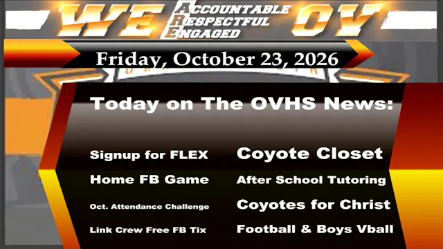 10/23/26 OVHS News
