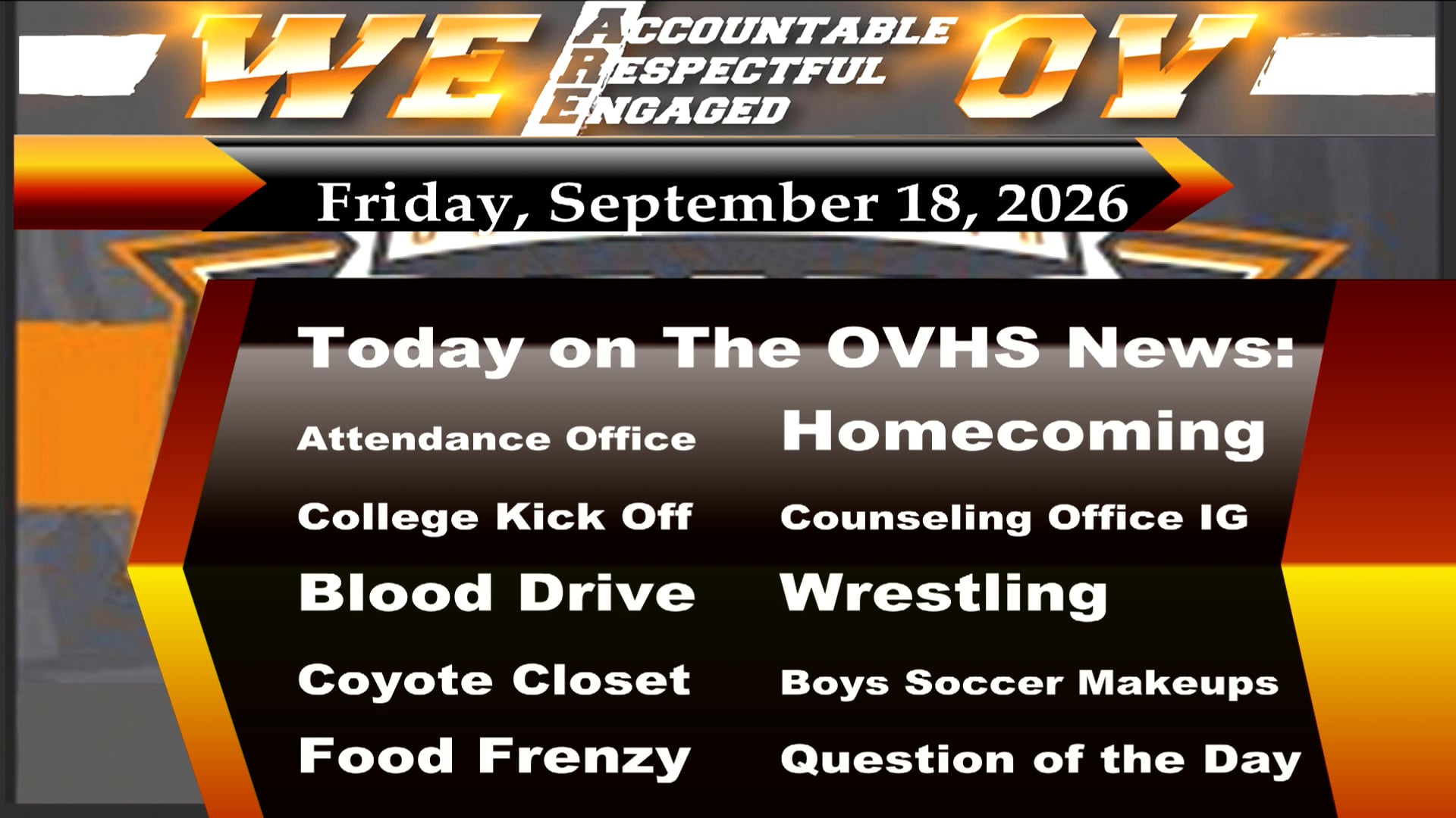 09/18/26 OVHS News