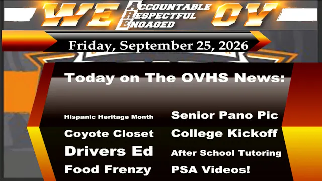 09/25/26 OVHS News