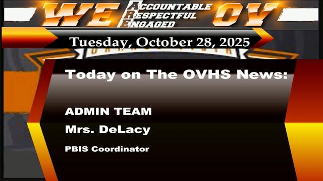 10/28/25 OVHS News