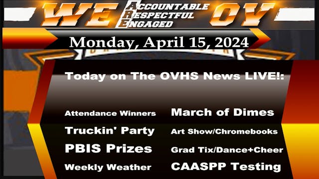 OVHS News - 04/15/2024