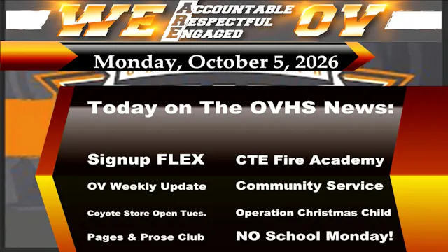 10/05/26 OVHS News
