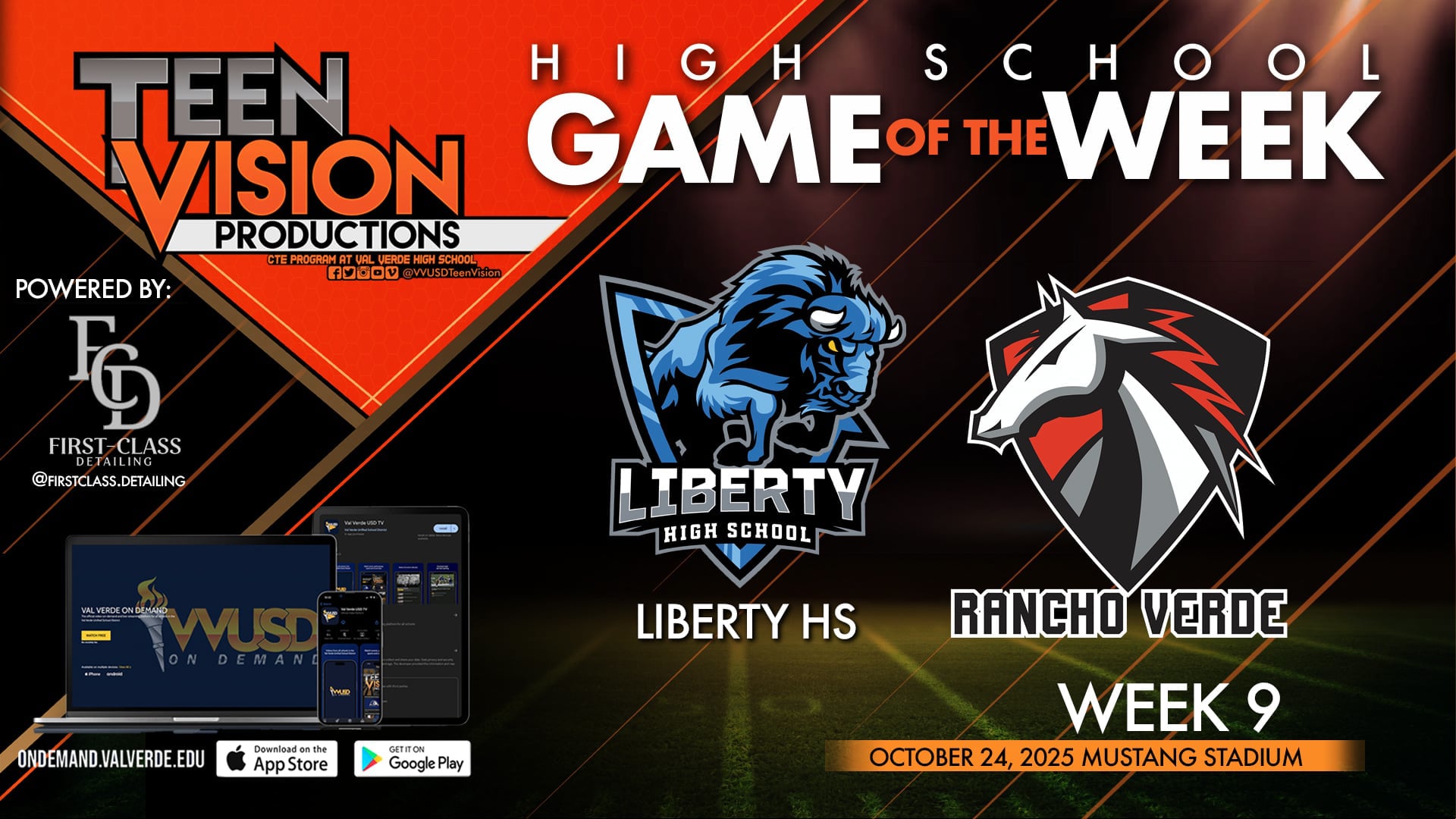 10/24/25 HS Football wk9 Rancho Verde vs Liberty HS