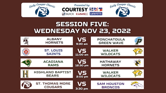 Girls Basketball- Lady Cougar Classic: Session Five