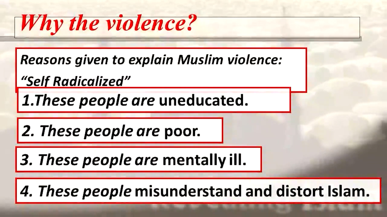 Reasons Given To Explain Muslim Violence