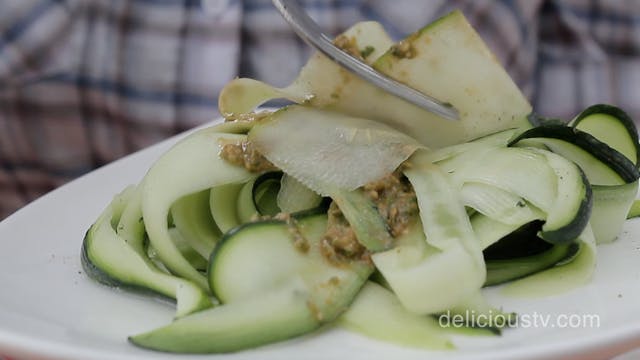 Zucchini Fettucini with Summer Pesto