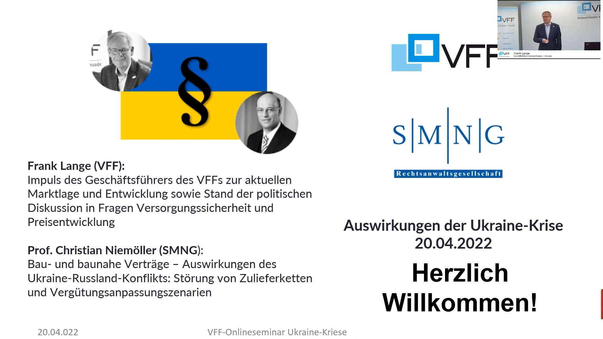 Webinar "Auswirkungen der Ukraine-Krise": 20.04.22