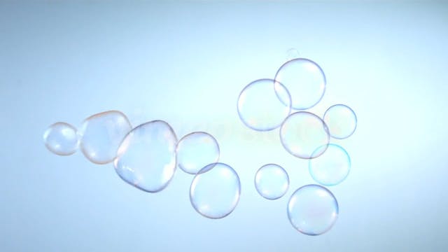 Bubbles floating over blue background...