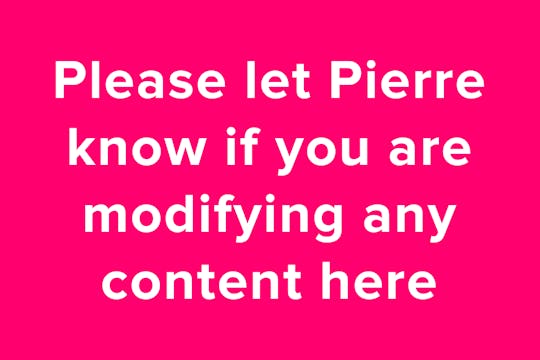 ⚠️IMPORTANT: Please let Pierre know i...