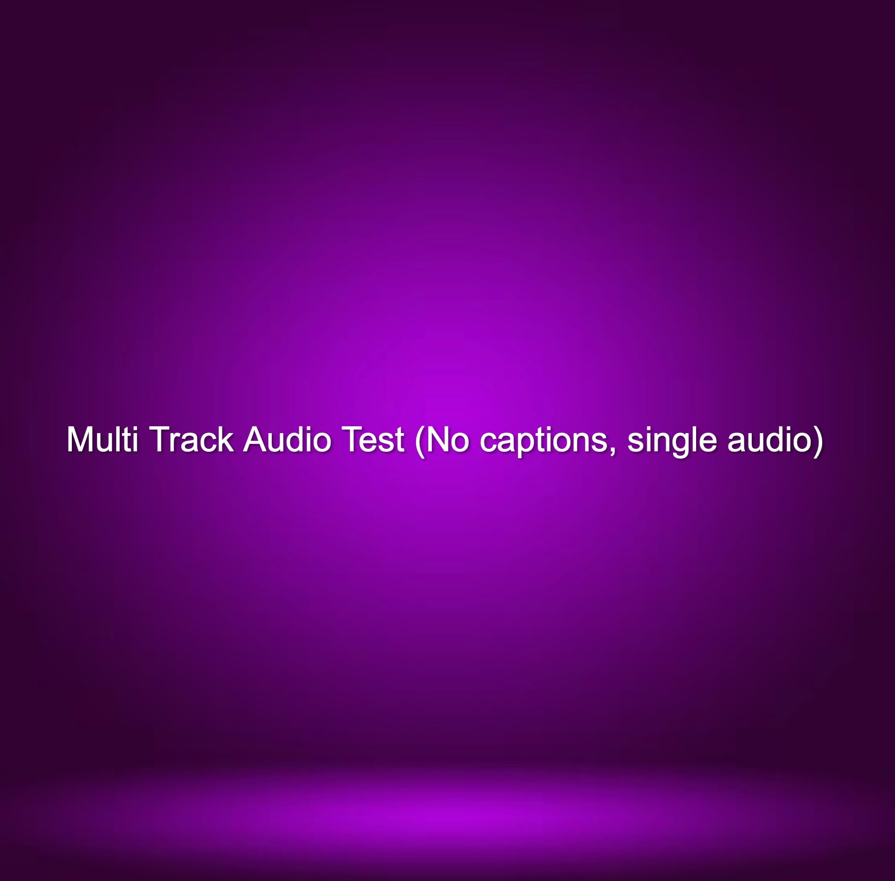 Multi Track Audio Test (No captions, single audio)