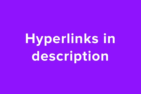 Hyperlink In The Description