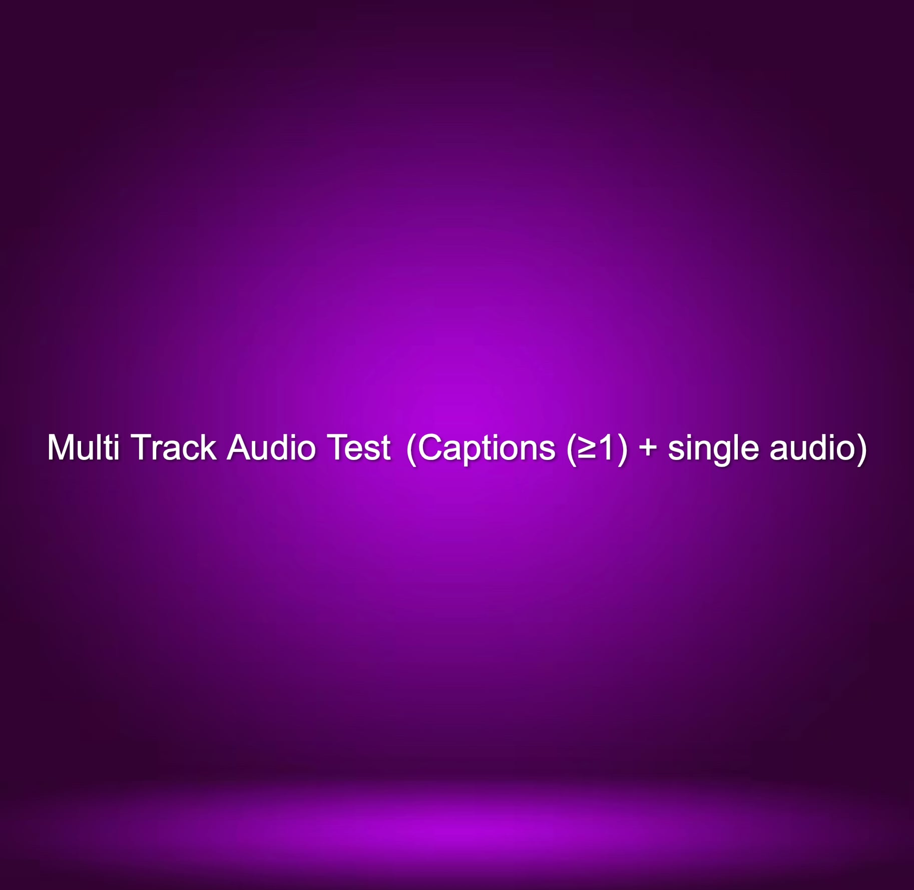 Multi Track Audio Test  (Captions (≥1) + single audio)