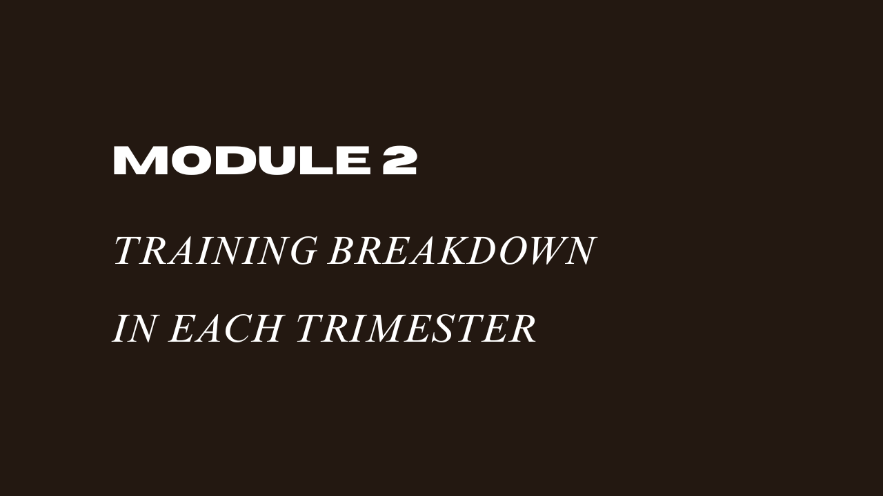 Module 2: Trimester Training Breakdown