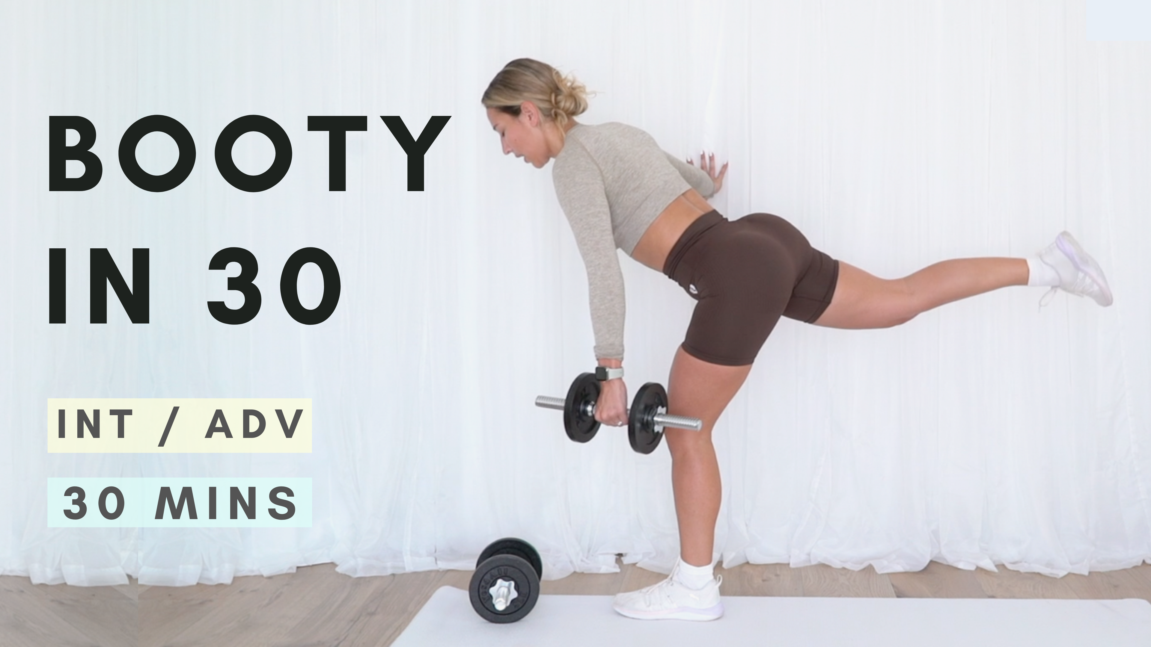 30 MIN FIRE Booty Workout | with DUMBELLS