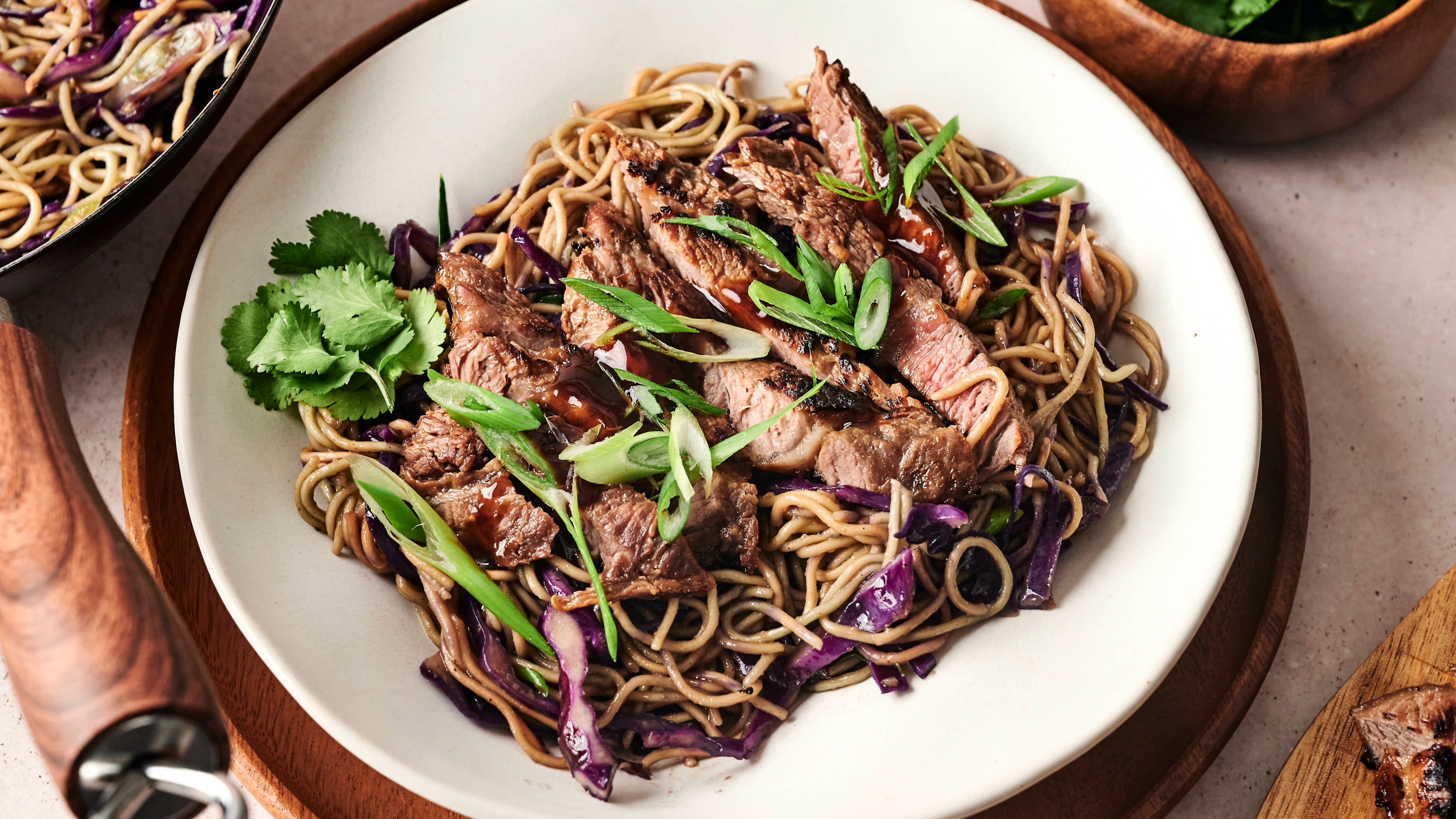Grilled Steak Over Noodles