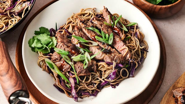Grilled Steak Over Noodles