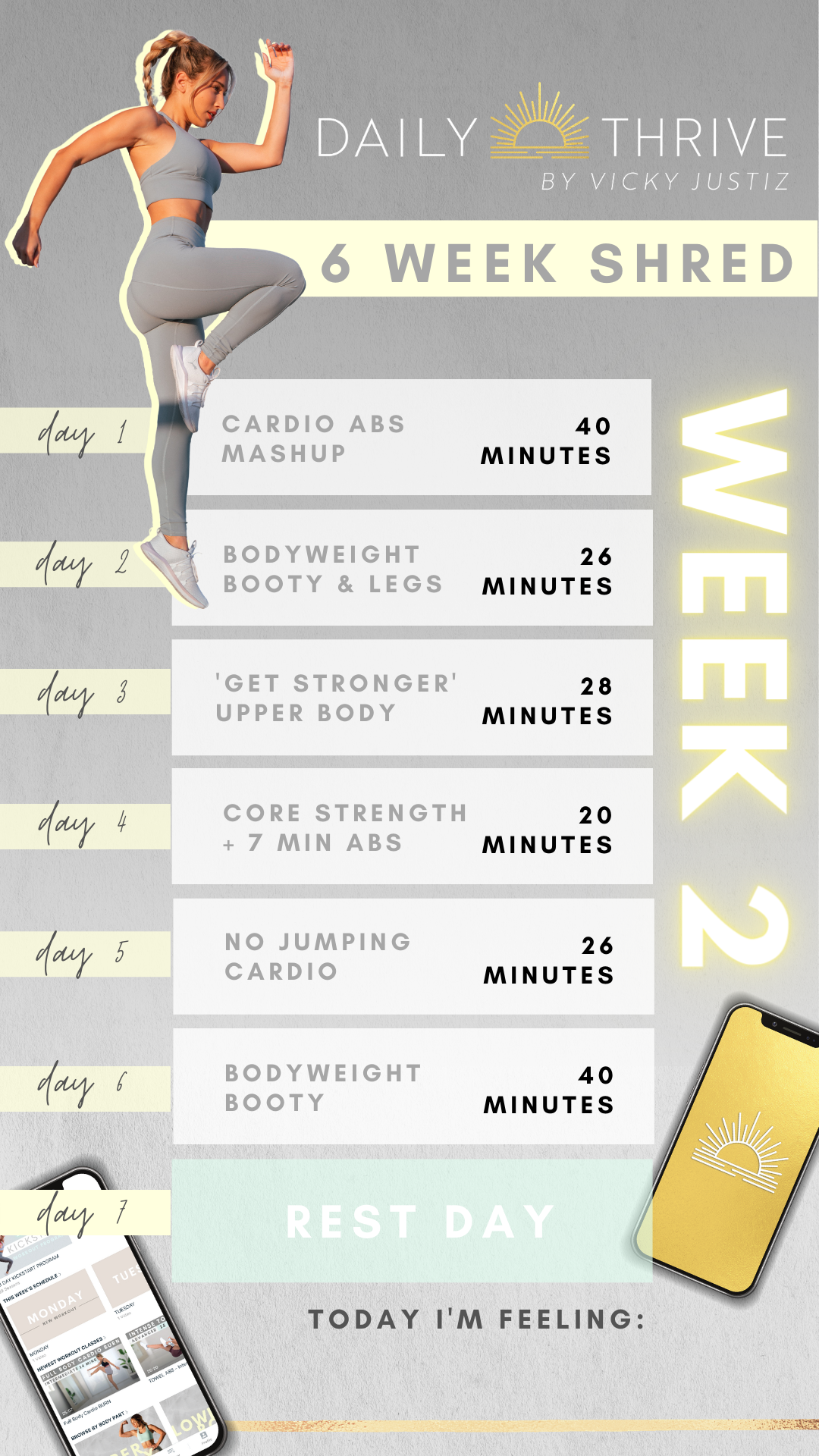 WEEK 2 SHRED calendar